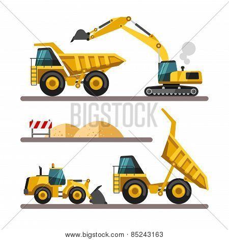 Set of building machines.