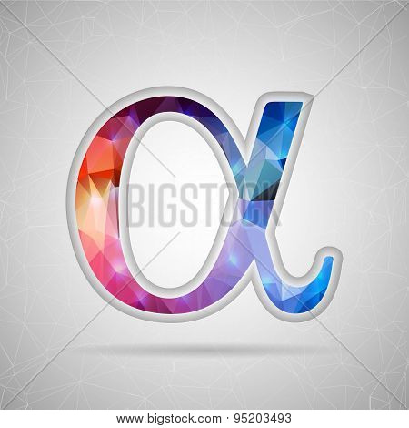 Abstract Creative concept vector icon of alpha for Web and Mobile Applications isolated on backgroun