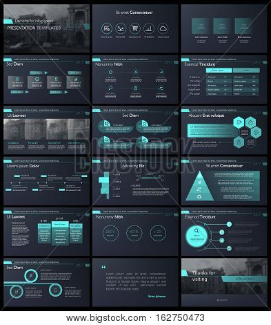 Black blue infographic elements for presentation templates. Leaflet, Annual report, book cover design. Brochure, layout, Flyer layout template design.