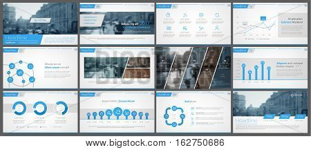 Set of blue infographic elements for presentation templates. Leaflet, Annual report, book cover design. Brochure, layout, Flyer layout template design.