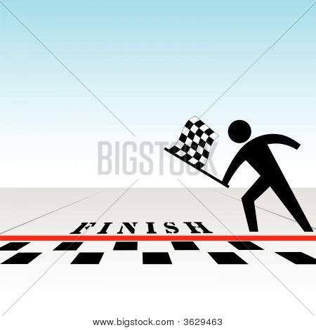 You Win & Get Checkered Flag At Finish Line