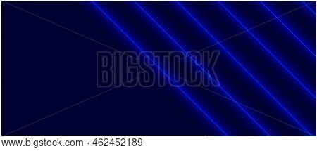 Modern Abstract Background With Diagonal Blue Neon Lines. Luxurious Vector Background. Vector Horizo