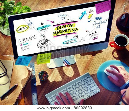 Digital Marketing Branding Strategy Online Media Concept