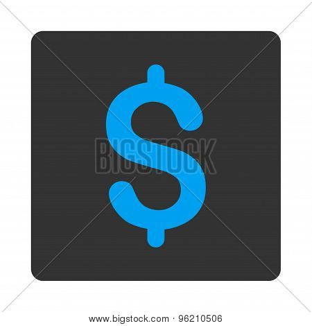 Dollar flat blue and gray colors rounded button