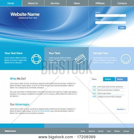 Sito Web design modello 4, vettoriale