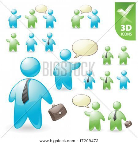 People vector 3D icon set