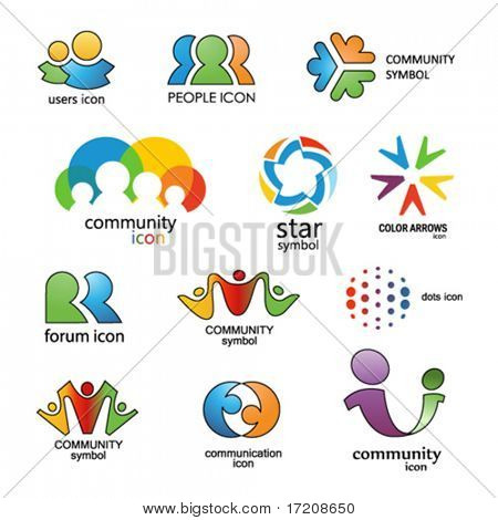 People. Community. Communication. Vector design elements 15