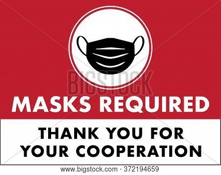 Masks Required Sign | Horizontal Face Mask Flyer | Coronavirus Guidelines | Public Safety Rules | Wi