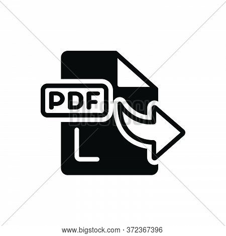 Black Solid Icon For Derived Received Secured File Pdf