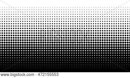 Dotted Gradient Halftone Background. Horizontal Seamless Dotted Pattern In Pop Art Style. Abstract M