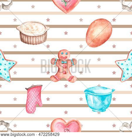 Seamless Repeating Pattern Baked With Love Bakery