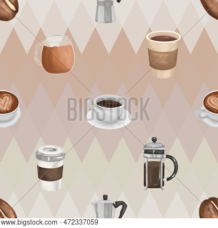 Seamless Repeating Pattern For Coffee Lovers