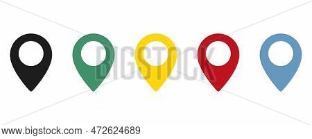 Pin Map Location Icons. Location Map Icon. Vector Illustration. Map Pin Flat Icon Vector Design. Map