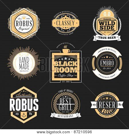 Set Of Retro Vintage Badges And Logotypes. Vector Design Elements, Business Signs, Logos, Identity