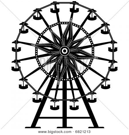 Grande roue en silhouette