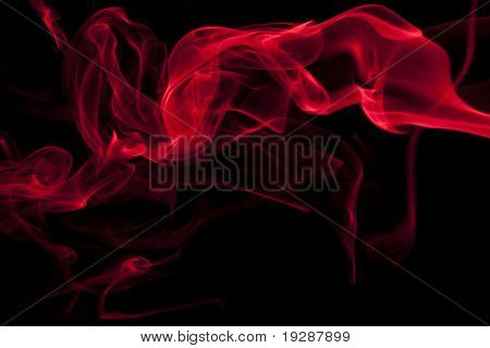 Smoke wisp in bright color red