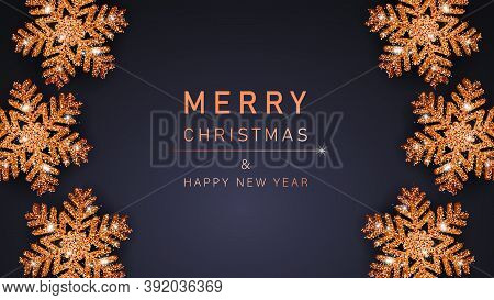 Christmas background. Merry Christmas card with gold snowflakes vector Illustration. Merry Christmas card vector Illustration.Christmas. Christmas Vector. Christmas Background. Merry Christmas Vector. Merry Christmas banner. Christmas illustrations