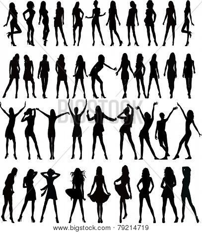 Sexy woman silhouettes - vector