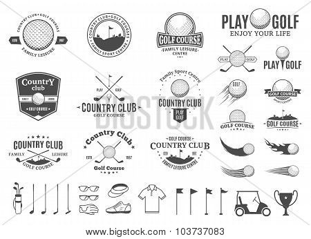 Golf Country Club Labels, Icons And Design Elements