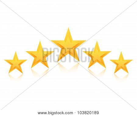 Set of Vector Gold Stars Icon. Five Stars Icon Template. Best Ra