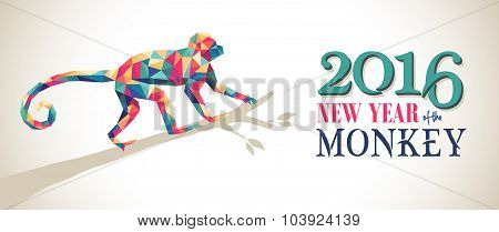 Happy China New Year Monkey 2016 Triangle Banner