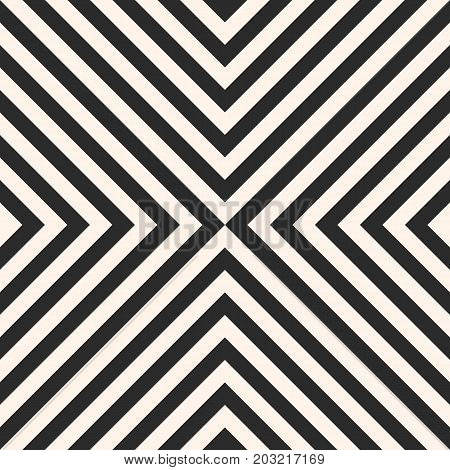 Stripes pattern. Black and white vector seamless texture. Simple texture with crossing, diagonal striped lines. Monochrome geometric background, repeat tiles. Design for fabric. Lines pattern, striped pattern, diagonal pattern, herringbone pattern.