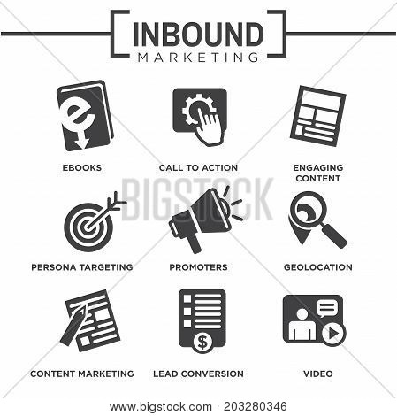 Inbound Marketing Vector Icon Set