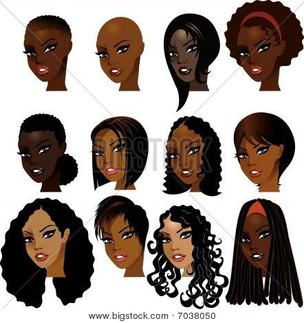 Caras de mujeres negras