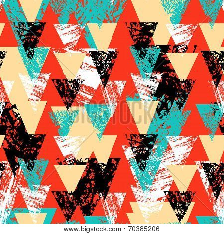 Hand painted bold pattern with triangles