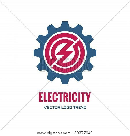 Electricity - vector logo concept illustration. Gear logo. Factory logo. Technology logo. Mechanical