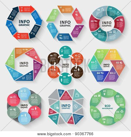 Vector set of circle abstract infographics