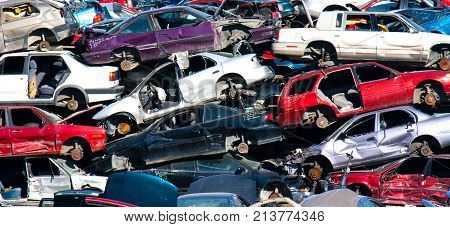 Used Cars At Scrap Yard