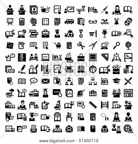 big education vector icons set