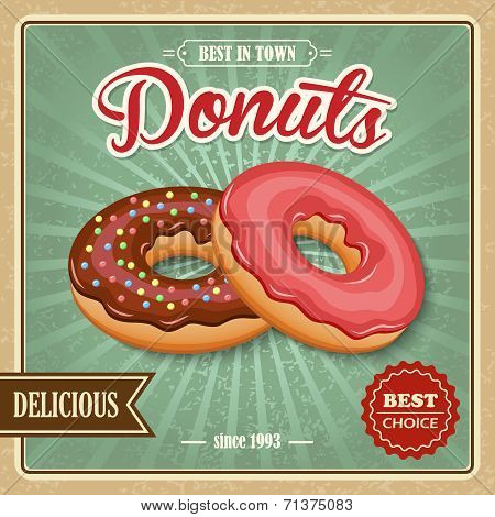 Donut retro poster