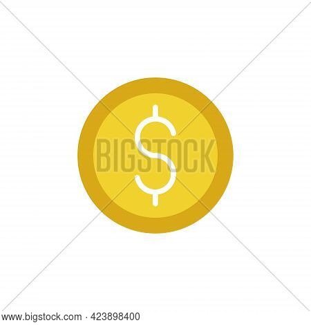 Dollar Coin. Money coin icon. Dollar Coin icon Vector Illustration. Coin icon. Coin Vector. Dollar Coin vector. Dollar Coin Stack icon vector. Coin icon logo template. Dollar Coin vector icon flat design for web, icon, logo, sign, symbol, app