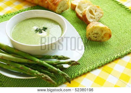 Bowl of asparagus soup