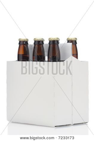 Six Pack Of Brown Beer Bottles