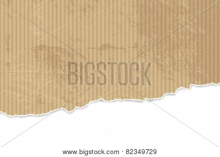 Torn paper background - corrugated cardboard texture with ripped edges