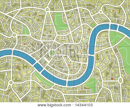 Editable vector illustration of a street map without names