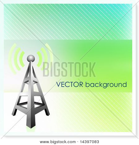 Radio Tower on Vector Background Original Illustration