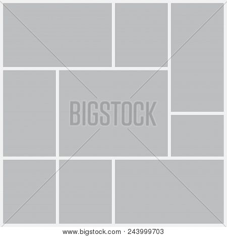 Templates Collage Frames For Photo Or Illustration. Montage Photo Frame Template. Vector Mood Board 