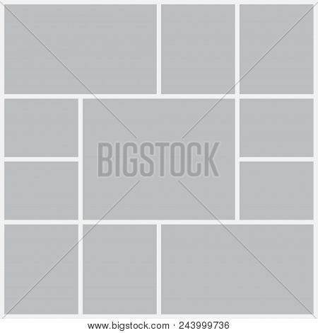 Templates Collage Frames For Photo Or Illustration. Montage Photo Frame Template. Vector Mood Board 