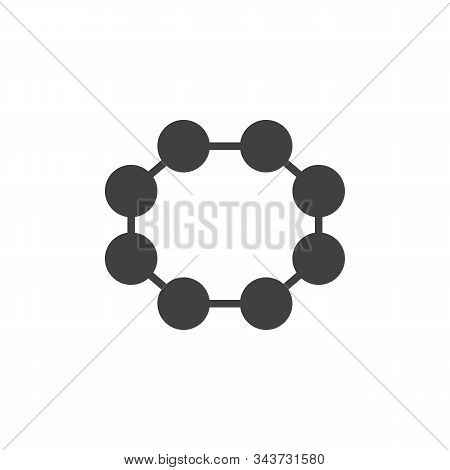 Rhombic Sulfur Molecular Geometry Vector Icon. Filled Flat Sign For Mobile Concept And Web Design. R