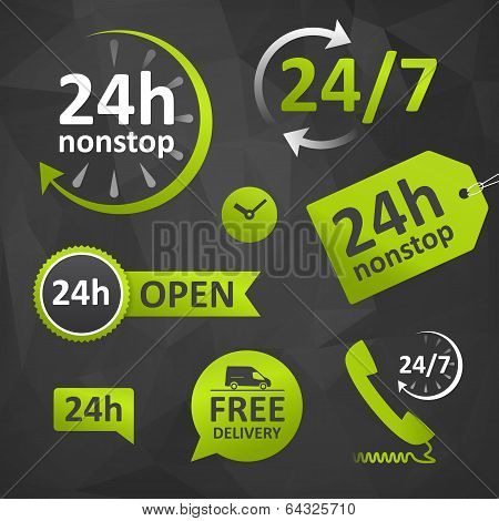 Call Us, Open Hours, Free Delivery - Twenty Four Hours