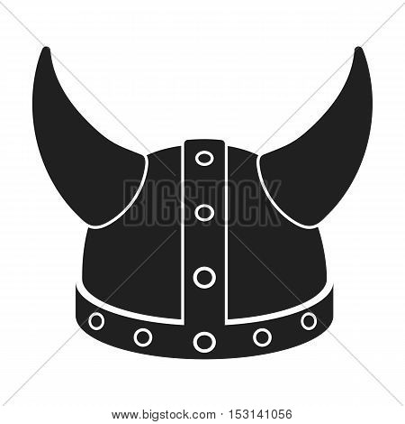 Viking helmet icon in black style isolated on white background. Hats symbol vector illustration.