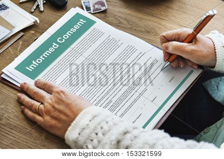 Informed Consent Surgery Agreement Consulting Concept