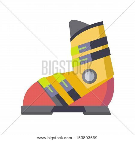 Figure skates icon isolated on white. The skates icon. Figure skates symbol. The skates consist of a boot and a blade attached to sole of boot. Figure skating sport equipment. Vector illustration