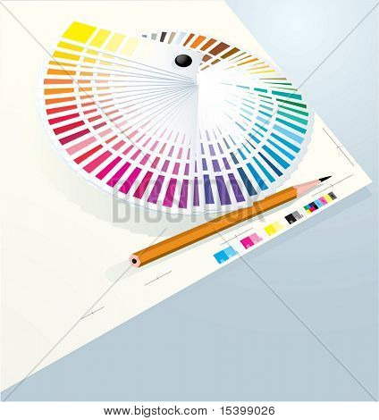 Color guide to match colors for print. Vector