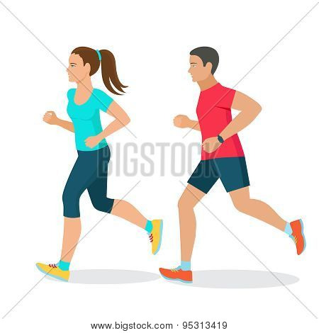 running man and woman