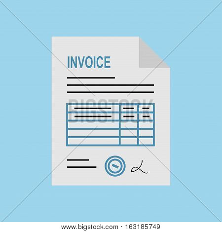 Invoice icon in the flat style, isolated from the background. Payment and billing invoices, business or financial operations sign. Vector icon invoice for services rendered.